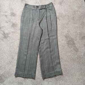 Women's NYGARD Gray Herringbone Pleated, Straight Leg, Career Pants; Size 12P